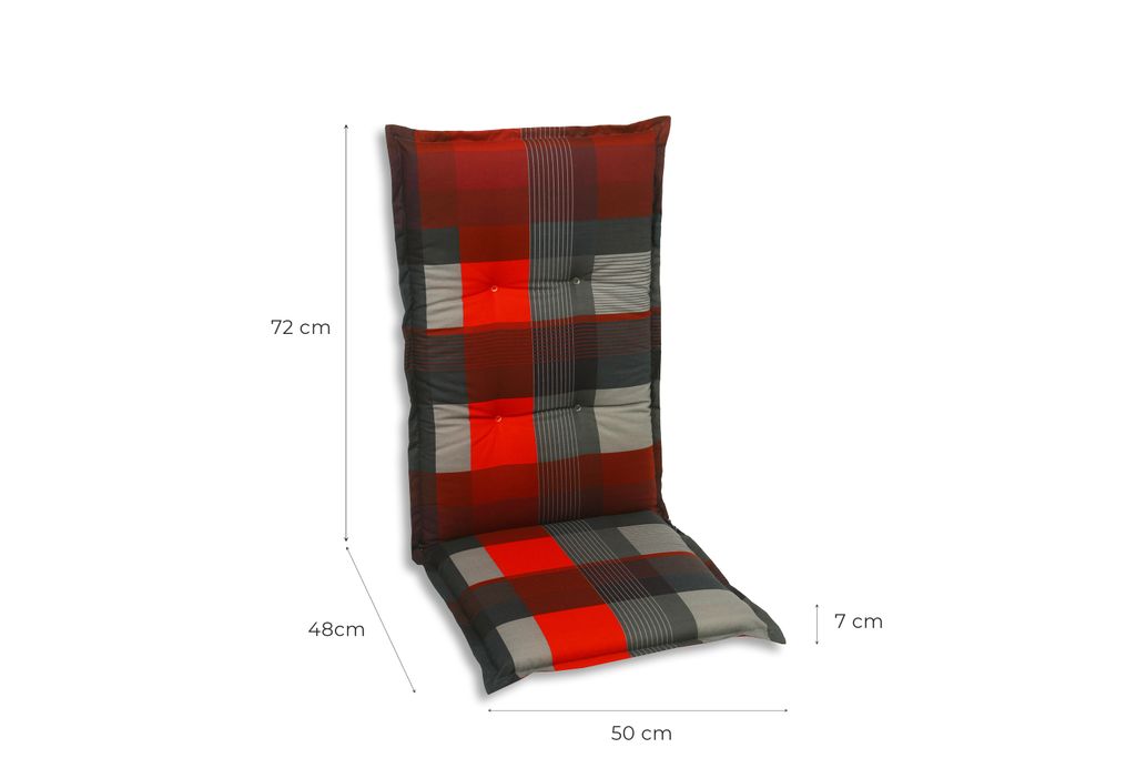 Textil, rot hoch, Sesselauflage Karo GO-DE