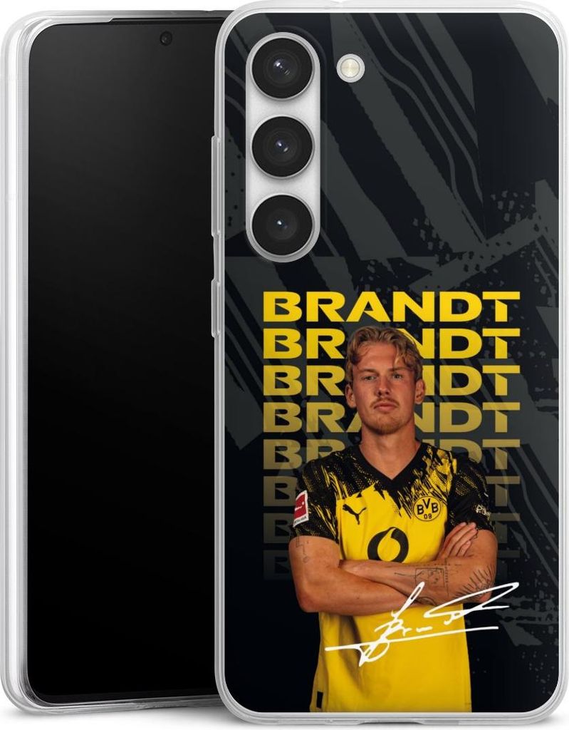 DeinDesign Slim Hülle für Samsung Galaxy S23 Silikon Case Ultra Dünn Handyhülle BVB Borussia Dortmund Julian Brandt