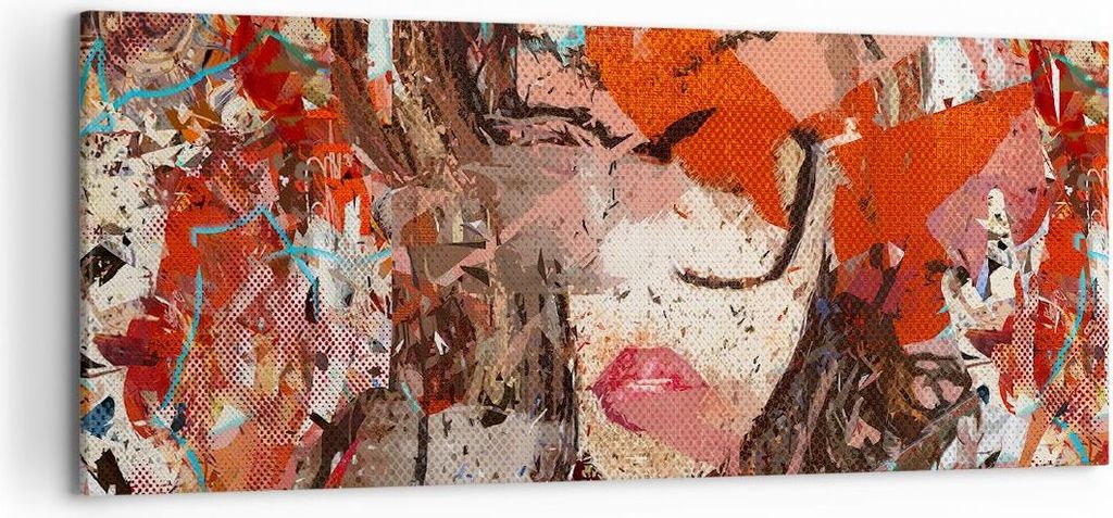 Bild auf Leinwand - Leinwandbild - Abstraktion modern - 120x50cm - Wand Bild - Wanddeko - Leinwanddruck - Bilder - Kunstdruck - Wanddekoration - Le...
