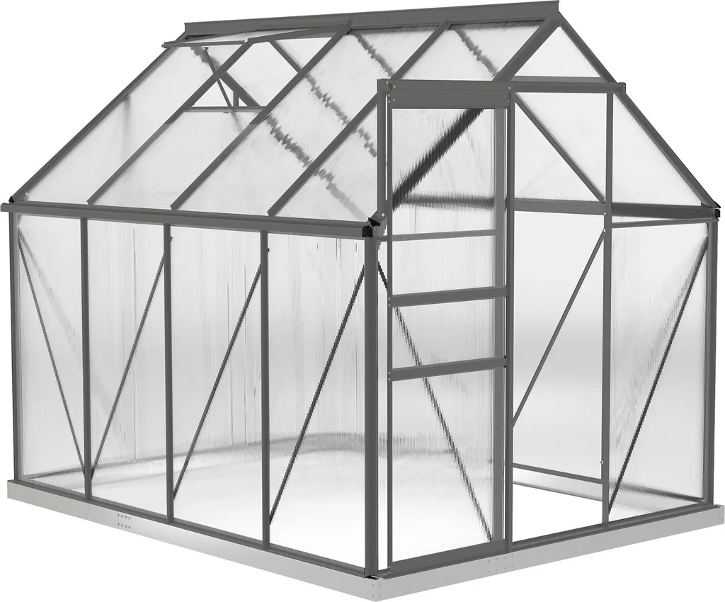 Serre de jardin pour potager bio 4,8 m² polycarbonate gris foncé