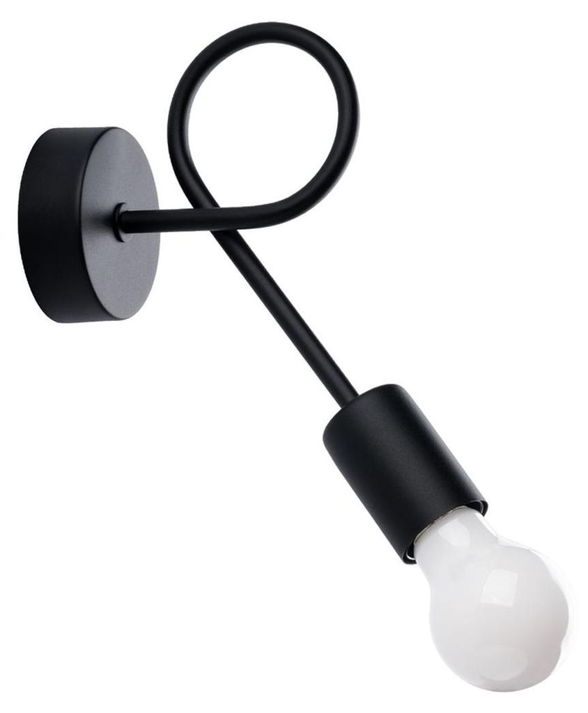 Wandleuchte Metall E27 H: 19 cm Schwarz Industrial Design Wandlampe