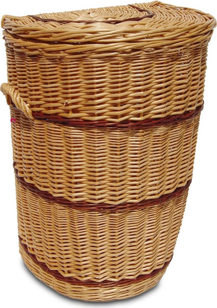 JIPRO Wäschekorb aus Weide halbrund Kleding II. - Weidenkorb - B 50 x T 42 x H 65(cm)