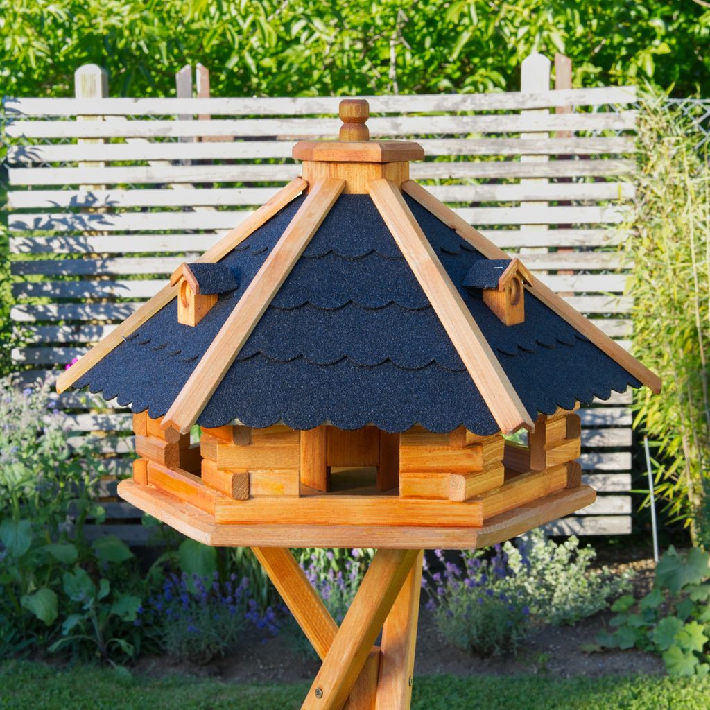 XXL Vogelhaus V18 dunkel mit Solarbeleuchtung Produktbild 