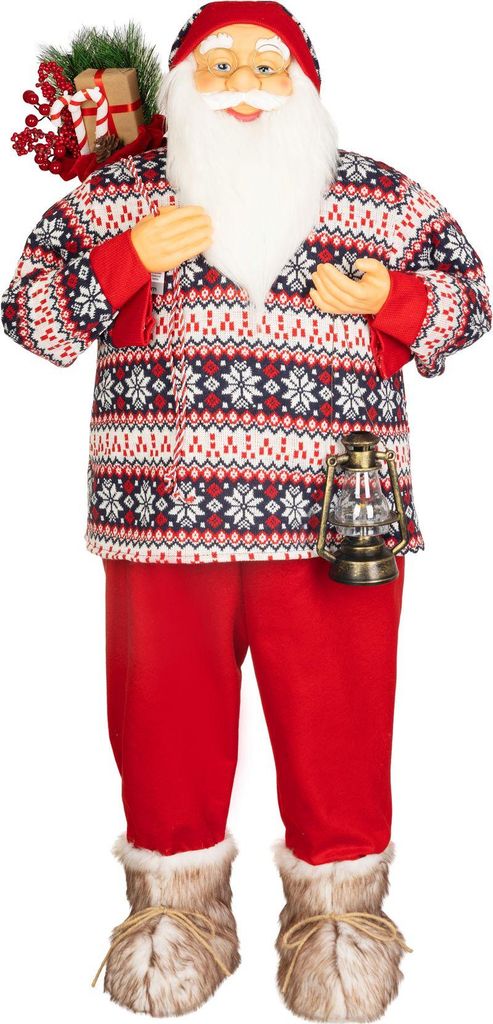 Dekoration MagicHome Weihnachten, Weihnachtsmann, mit Pullover, 120 cm