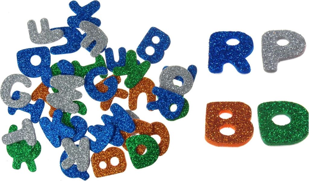 Dekorative Aufkleber Glitter Schaumstoff Buchstaben 40 Stück SHAN SK03