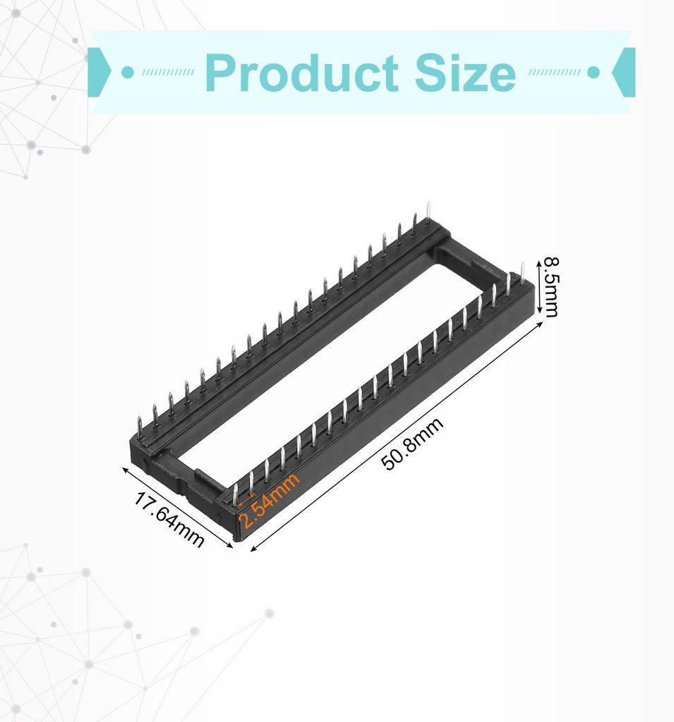 10 Stš¹ck DIP IC Sockel, 40-Pin Dip-IC-Buchsen 2.54 mm Pitch Flache Stift Chip Steckverbinder Adapter fš¹r Breadboard Projekt, PCB Platinen Des...