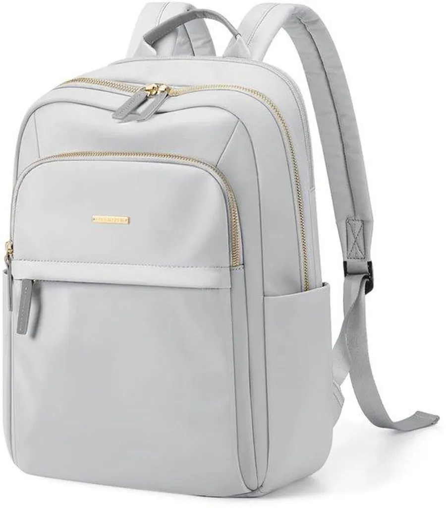 Grand sac à dos de voyage gris clair avec compartiment PC portable 17"