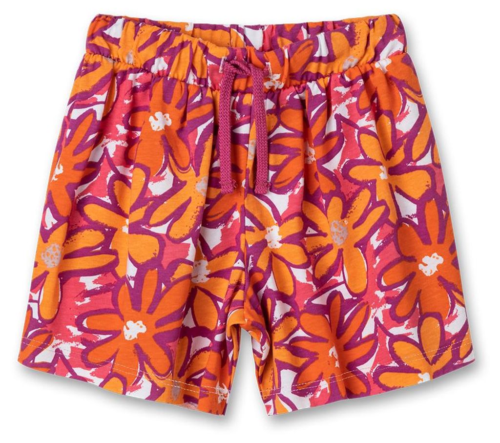 Sanetta Pure Mädchen-Shorts orange Blumen 128