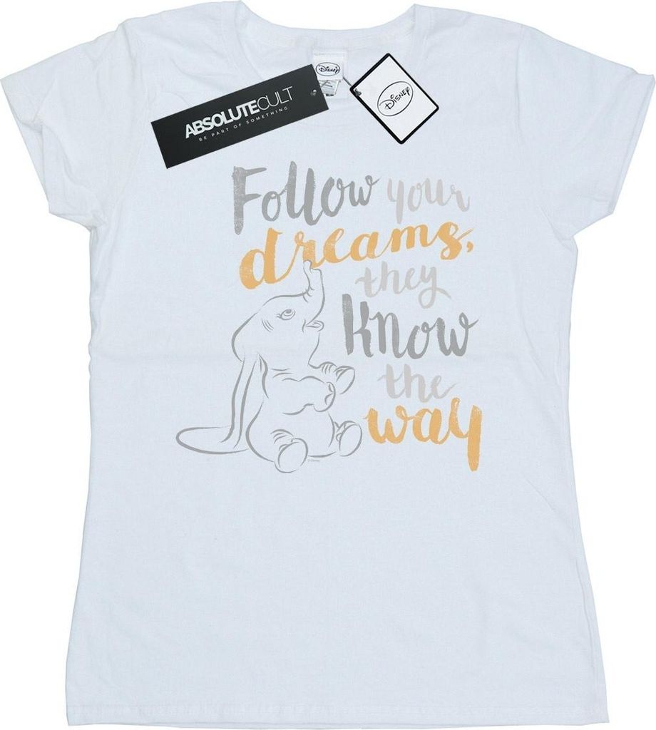 Disney - "Follow Your Dream" T-Shirt für Damen BI51189 (M) (Weiß)