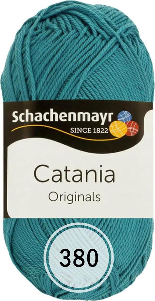 Schachenmayr Catania, 50 g de fil à tricoter bleu carreau Image du produit 