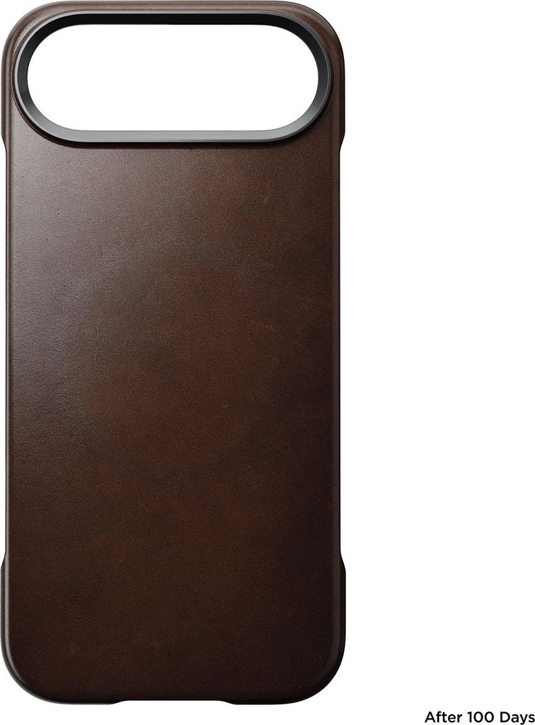 Nomad Traditional Horween Leder Hülle iPhone Air – Integrierter Saphirkristall-Knopf – MagSafe-kompatibel – Aus recyceltem Polycarbonat gefe...