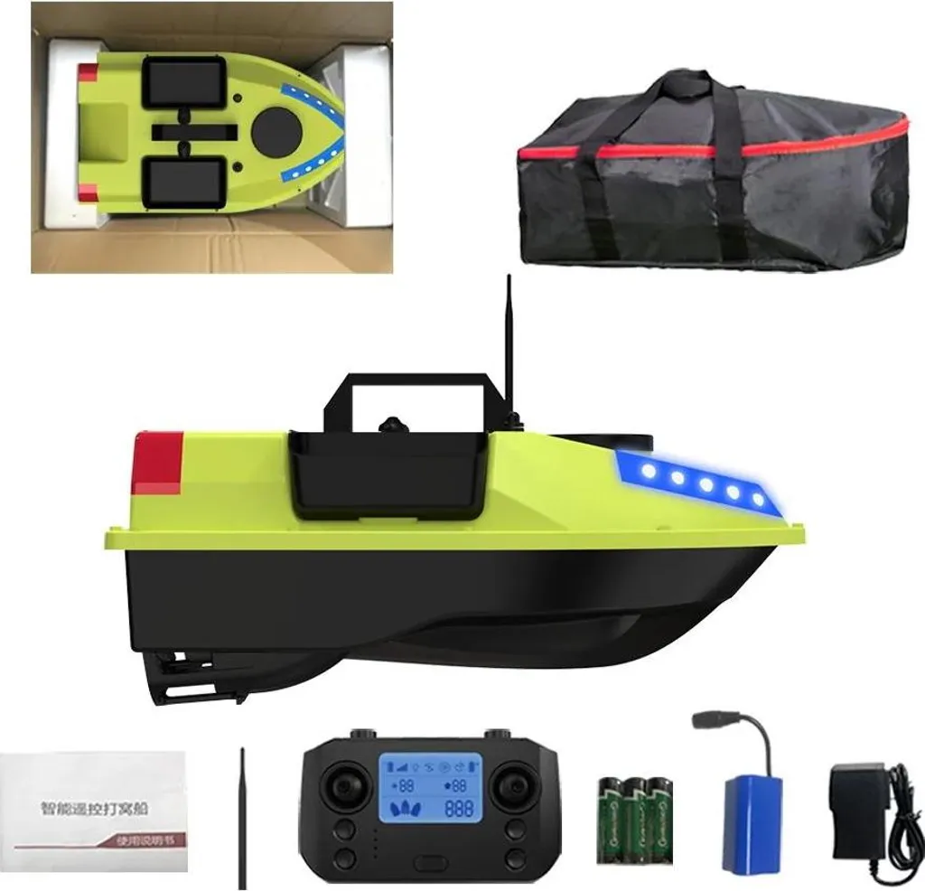 Bateau amorceur GPS D20 RC 12000mAh avec portée 600m et design étanche