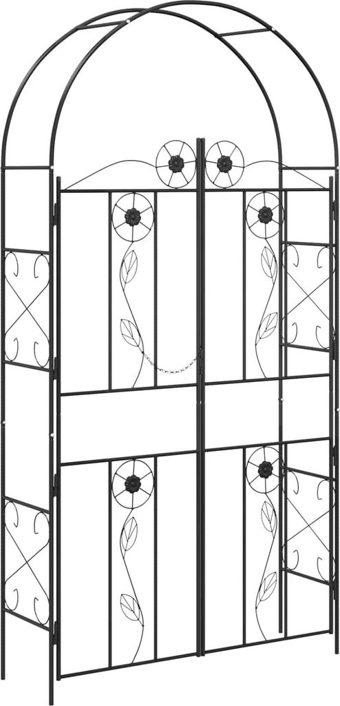 Gartenbogen Uni Schwarz 115 x 37 x 226 cm