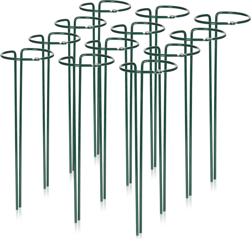 com-four 12x Blumenhalter - Staudenhalter für Blumen (Höhe: 35 cm) - Pflanzenhalter als Blumenstütze, Rankengewächse, Rosenstütze, Stauden, ...