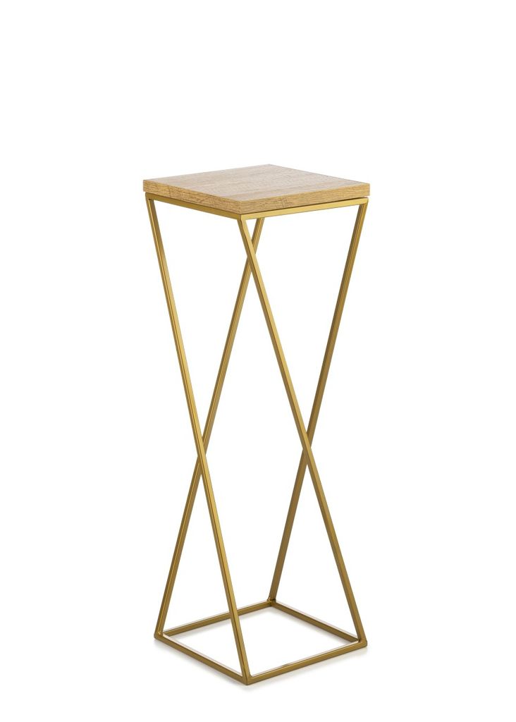 HowHomely Modern Pflanzenständer, Blumenhocker aus Metall Gold 70 cm Höhe - Blumenständer für das Haus