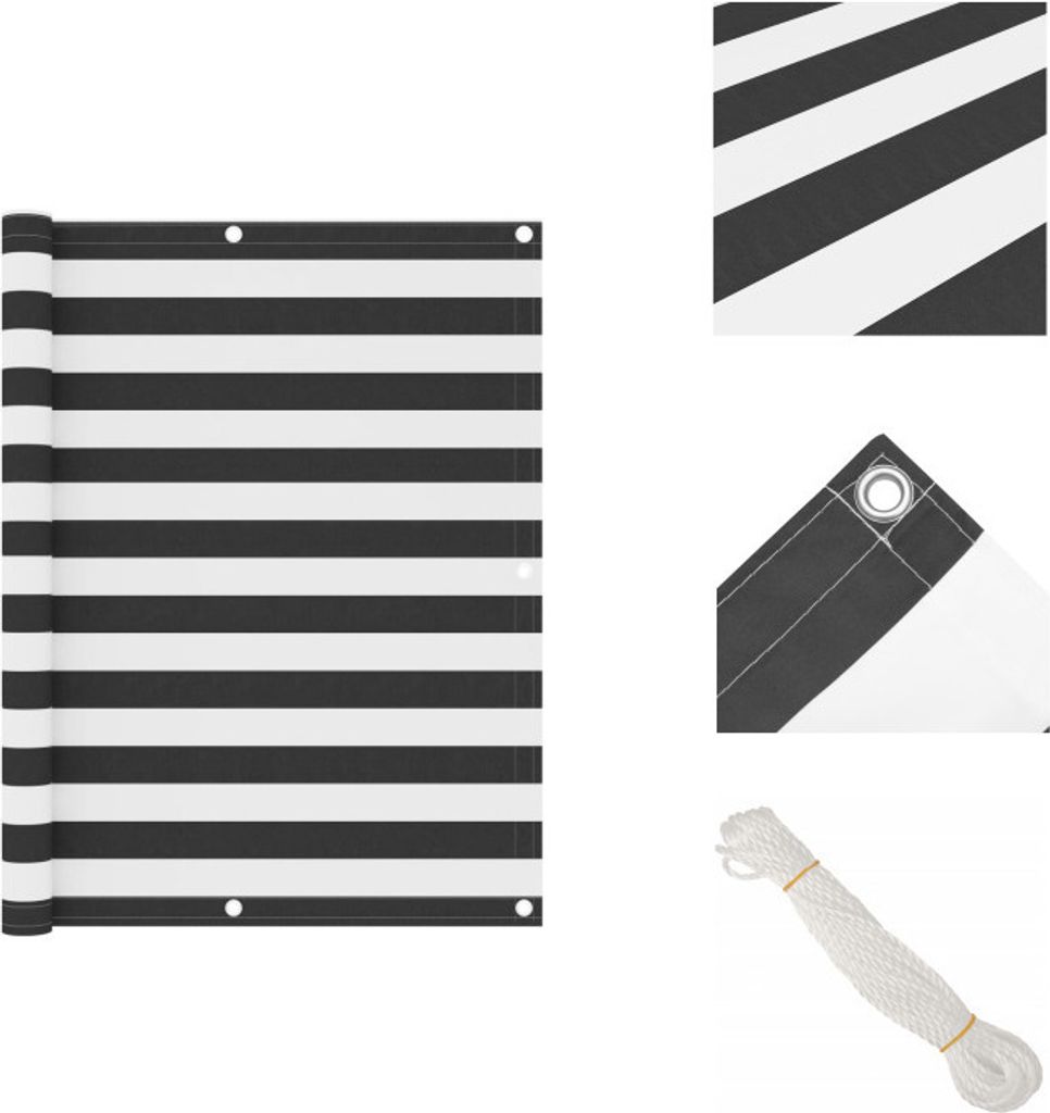 vidaXL Balkon-Sichtschutz Anthrazit und Weiß 120x500 cm Oxford-Gewebe - Sonnenschirme & Sonnenschutze