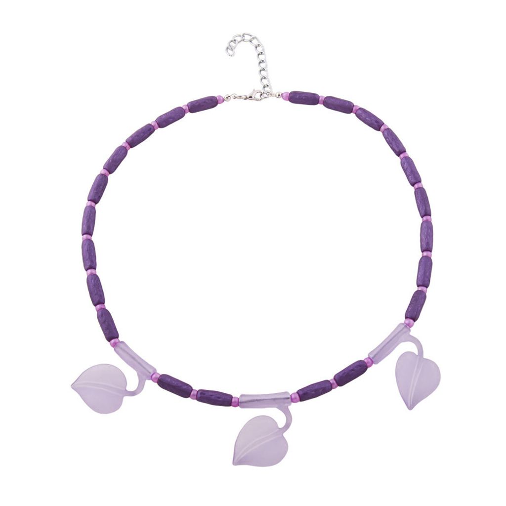 Kette mit Blatt am Rohr lila Kunststoff 45cm Produktbild 