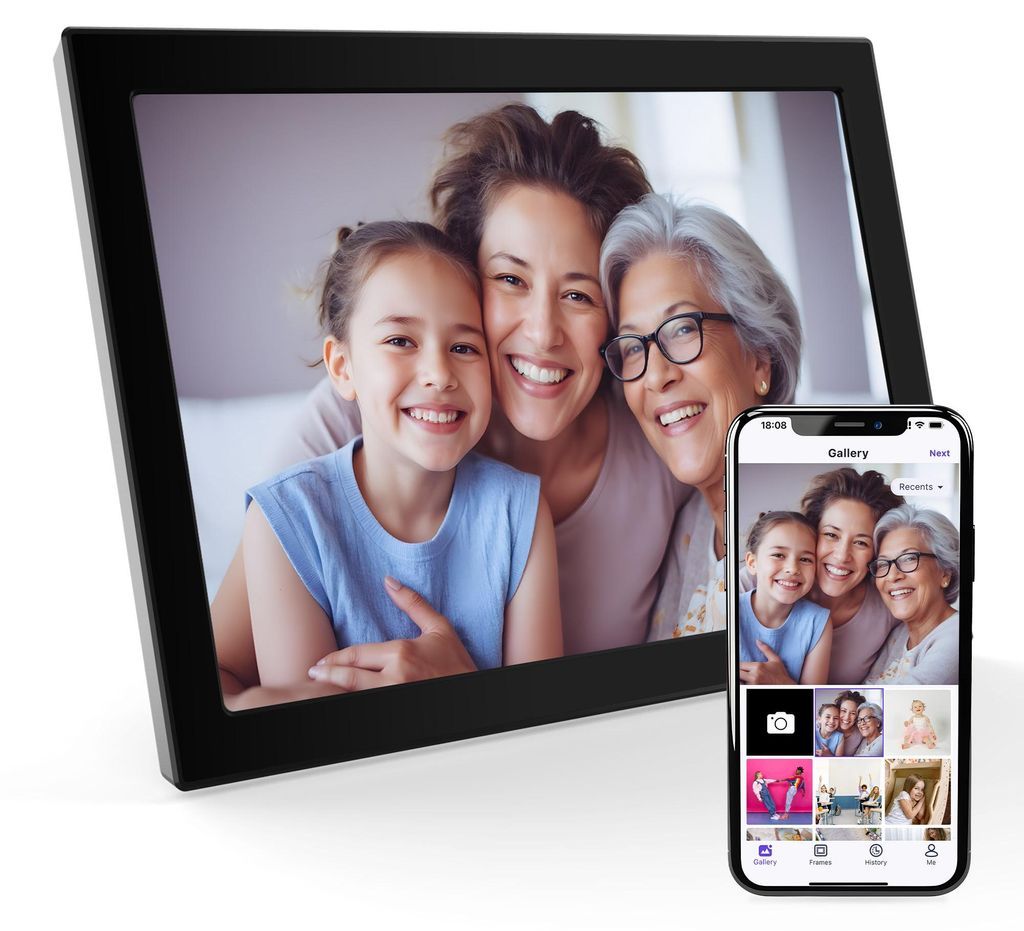 XORO Digitaler Bilderrahmen WLAN 10.1" Multitouch IPS USB-C Produktbild 