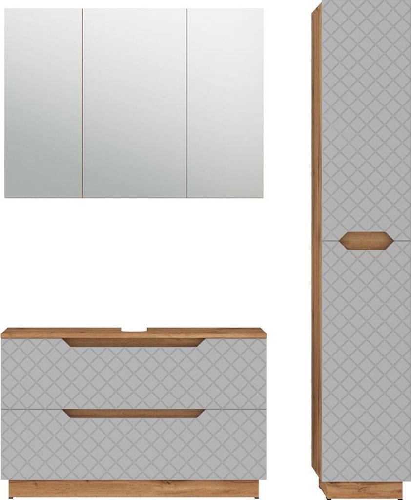 Badmöbel-Set Vicco Lotta Grau 3 Teile, Model 59399
