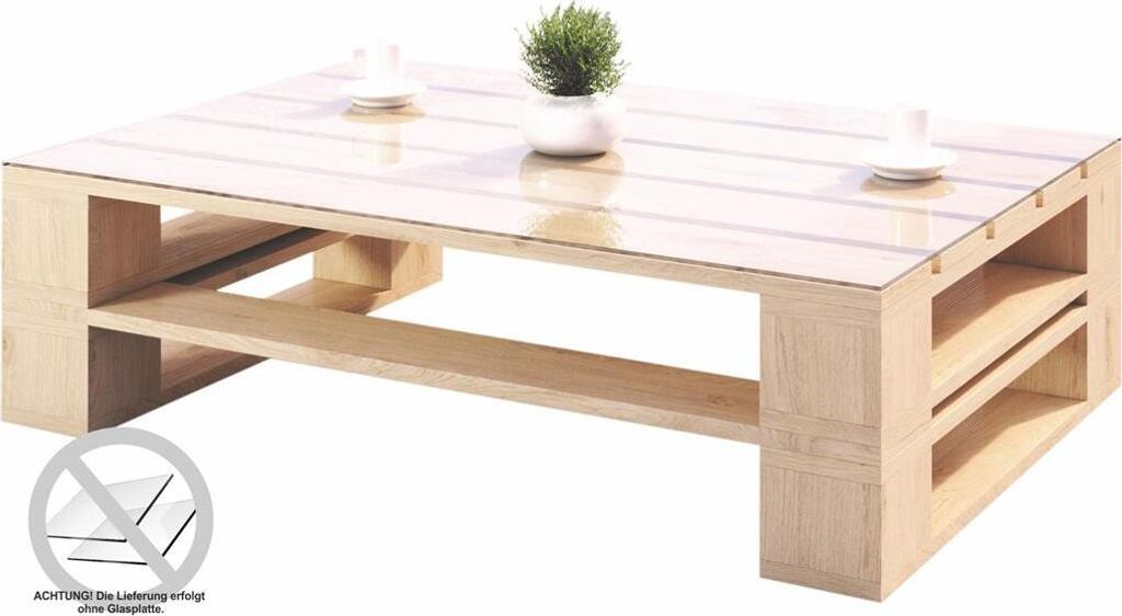 Lermowood Palettenmöbel Mp Couchtisch 80 x 80 x 40 cm Natur | Europaletten Indoor und Outdoor Lounge Gartenmöbel Holz Gartenmöbel Set Lounge Mö...