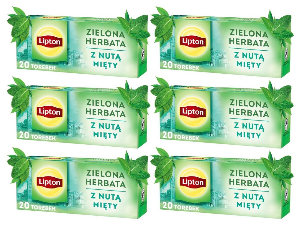 Lipton Grüner Tee mit Minze 6x 20 Teebeutel - Grüntee im Produktbild 