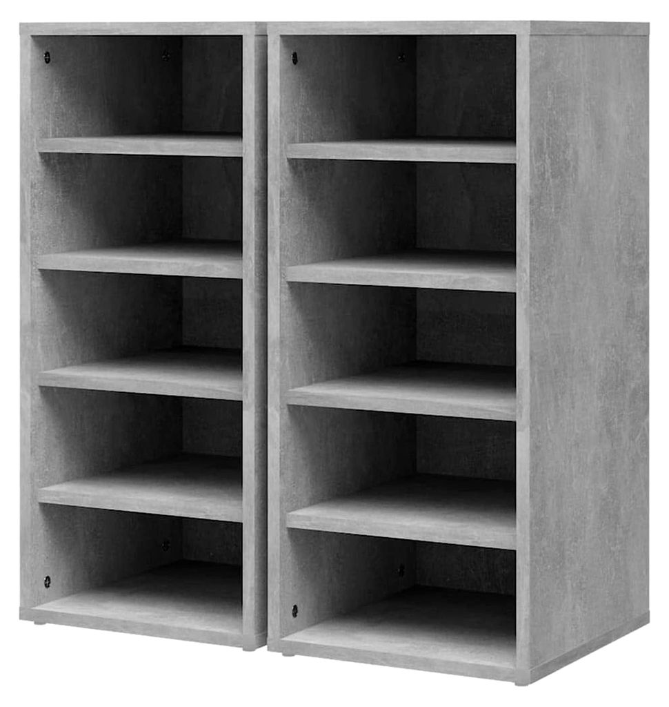 Schuhschrank mit 5 Fächern in Betongrau 31,5x35x70cm aus Holzwerkstoff