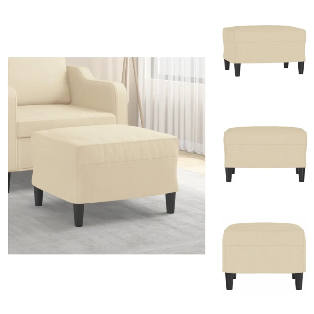 Sgabello Imbottito vidaXL Crema 60x50 cm - Design Scandinavo in Tessuto
