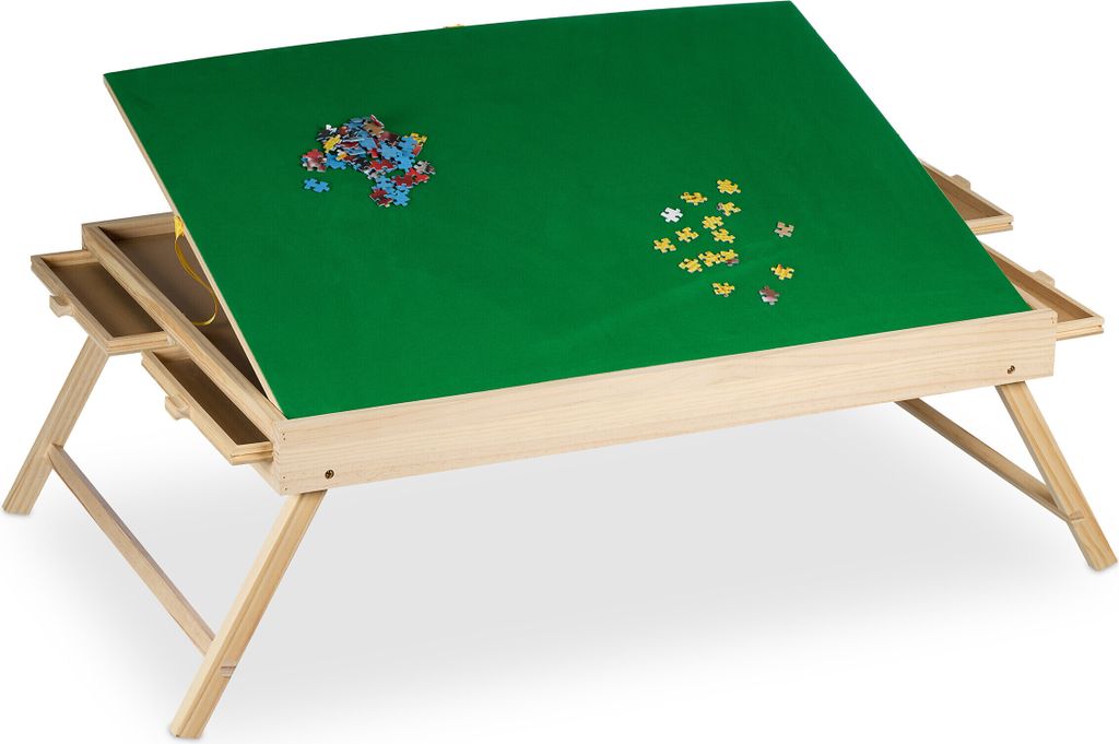 Stolik do układania puzzli Relaxdays, 4 szuflady, puzzle do Zdjęcie produktu 