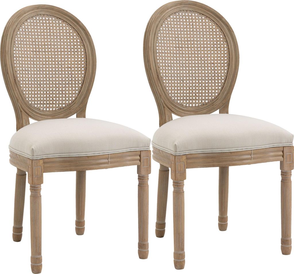 HOMCOM 2er Set Esszimmerstühle Vintage Küchenstuhl im Produktbild 