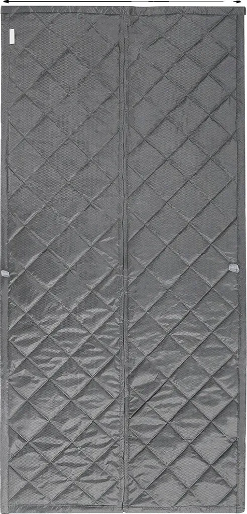Rideau de porte gris étanche au vent avec système de réduction de bruit