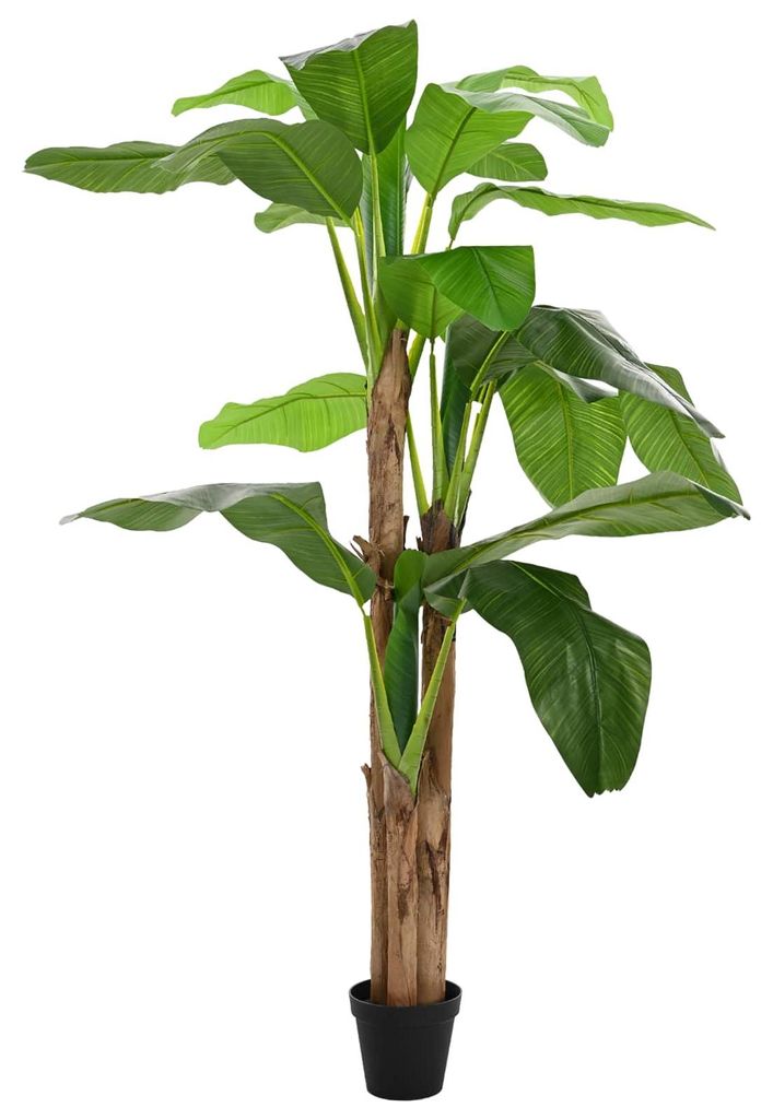 vidaXL Künstlicher Bananenbaum Grün 125 x 25 x 250 cm Stoff und Bambus