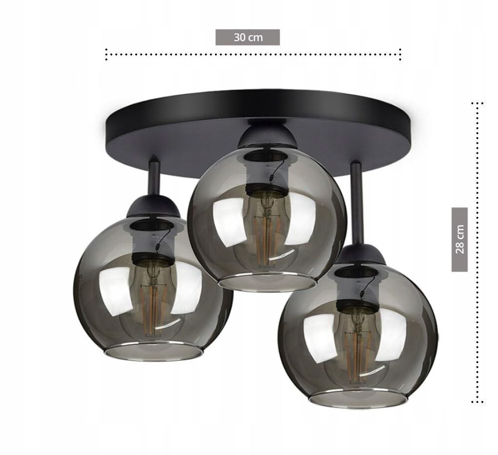 FKL DESIGN Home Deco Deckenlampe Pendellampe Kugel Schwarz Produktbild 2