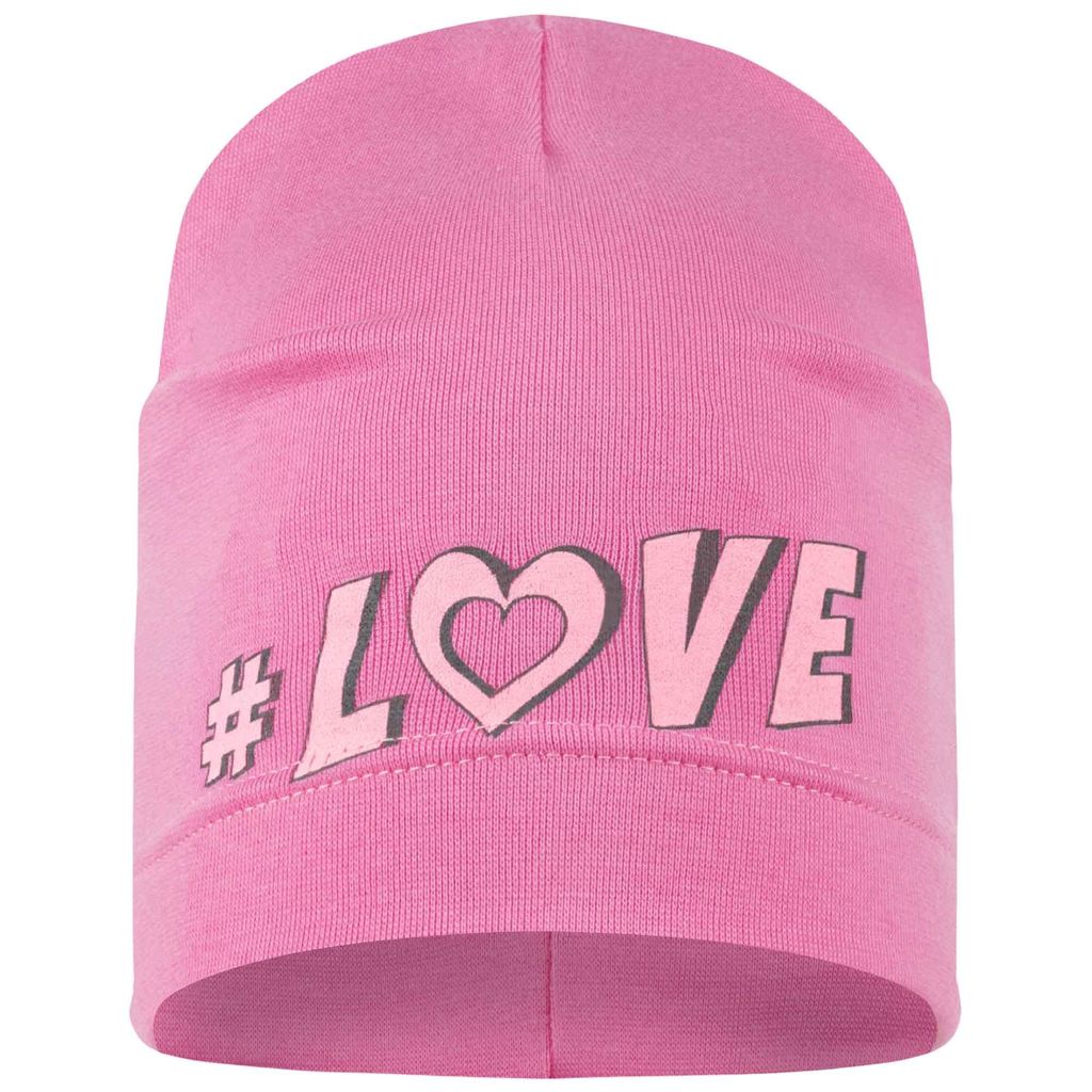 Mütze Übergangsmütze Beanie Mädchen Druck, Love_Rosa