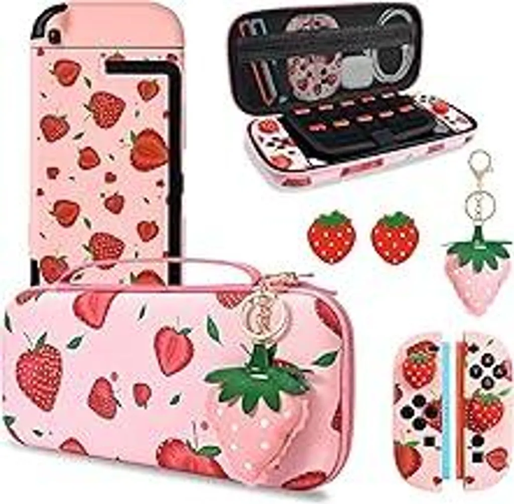 Kit Custodia DLseego per Switch 2 Rosa: Rigida, Portatile e Dockable
