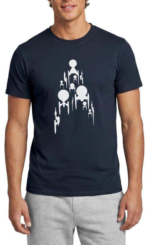 Spreadshirt Star Trek Discovery Raumschiff Männer T-Shirt, 4XL, Navy