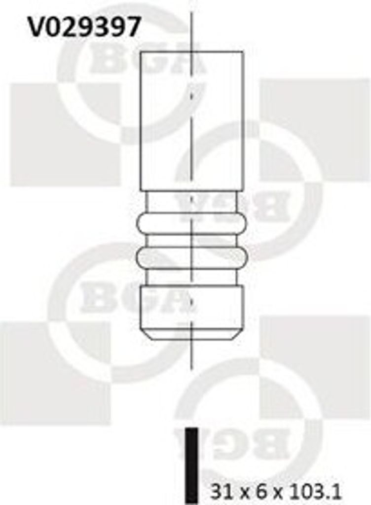 BGA V029397 Einlassventil für OPEL ZAFIRA B (A05) Ø31mm-Teller Ø6mm-Schaft