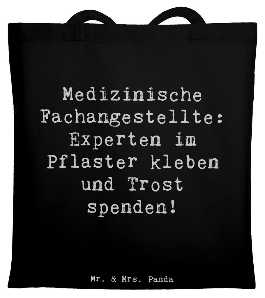 Mr. & Mrs. Panda stofftasche baumwolle Spruch Medizinische Fachangestellte Experten - Schwarz - Geschenk, Laptoptasche, Berufsliebe, Shopping Tasch...
