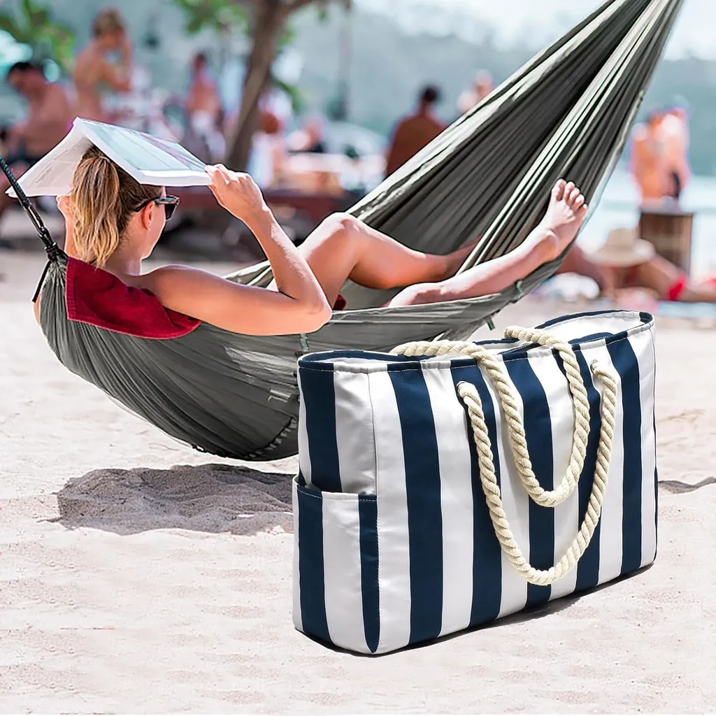 Gmv Borsa Mare Donna Grande XXL Famiglia In Cotone E Paglia GIANMARCO Venturi Borsone Borsa Spiaggia Enorme Extra Large Blu 59585724