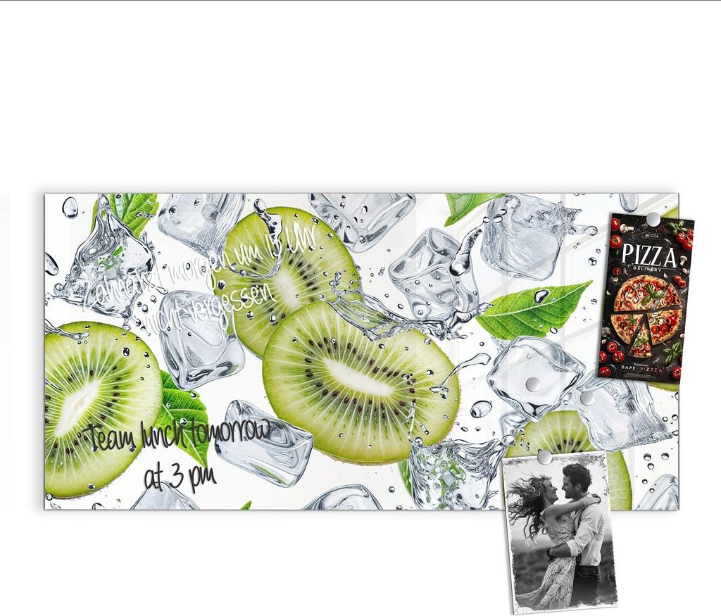 Magnettafel 100x50cm Pinnwand Whiteboard beschreibbar - Kiwi Würfel Eis