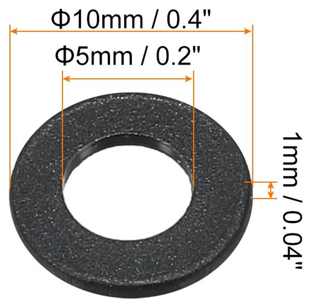 M5 Nylon Flache Unterlegscheiben 80 Packung 5mm ID 10mm AD 1mm Dick Dichtungsringe Beilagscheiben Dichtring fš¹r Wasserhahn Rohre Wasser Schlauch...