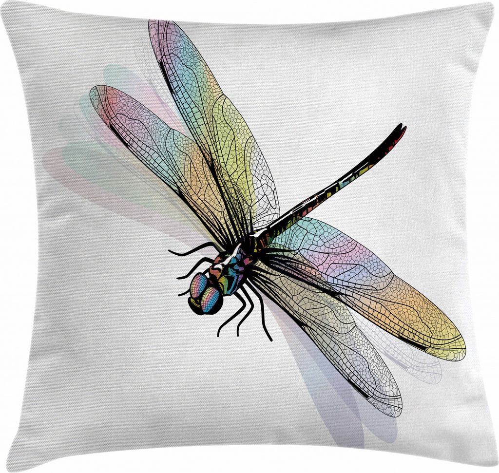 ABAKUHAUS Libelle Kissenbezug, Shady Aufwändige Muster, Wasser und Schmutz resistent Waschbar Beidseitiger Druck mit Reißverschluß, 45 x 45 cm, ...