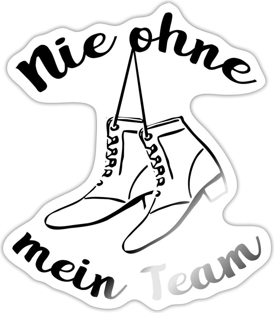Spreadshirt Nie Ohne Mein Team Garde Tanzen Sticker Aufkleber, 10 x 10 cm, Weiß glänzend