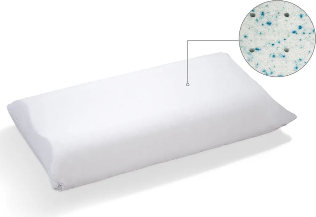 Letti Moderni cuscino in gel di lattice Anatomico 38x80 cm - ortopedico, ergonomico, rinfrescante, traspirante, ipoallergenico e dimensionalmente stabile - per chi dorme di lato