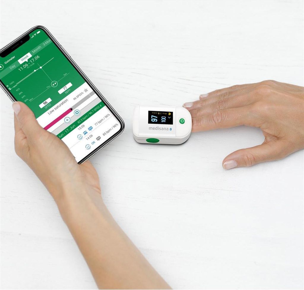 Pulzný oxymeter Medisana PM 100 pripojiť Obrázok produktu 9