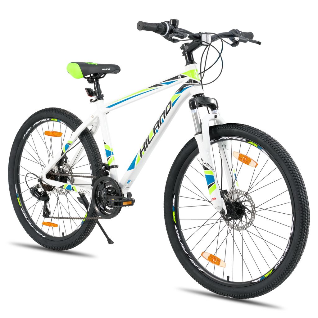 Hiland Mountainbike MTB 27,5 Zoll mit Aluminiumrahmen Scheibenbremse Speichenräder Jugendliche Herr Damen Fahrradrad, Studenten-Pendlerfahrrad