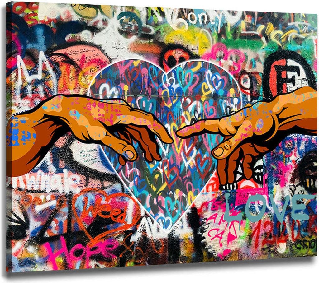 Leinwandbild Wandbild Touch Of Love: 100x75x4cm