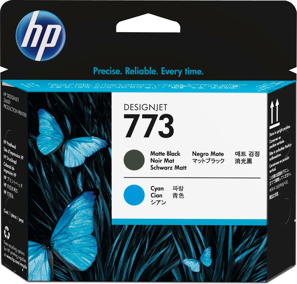 HP 773 Matte Black and Cyan Designjet Printhead (C1Q20A)