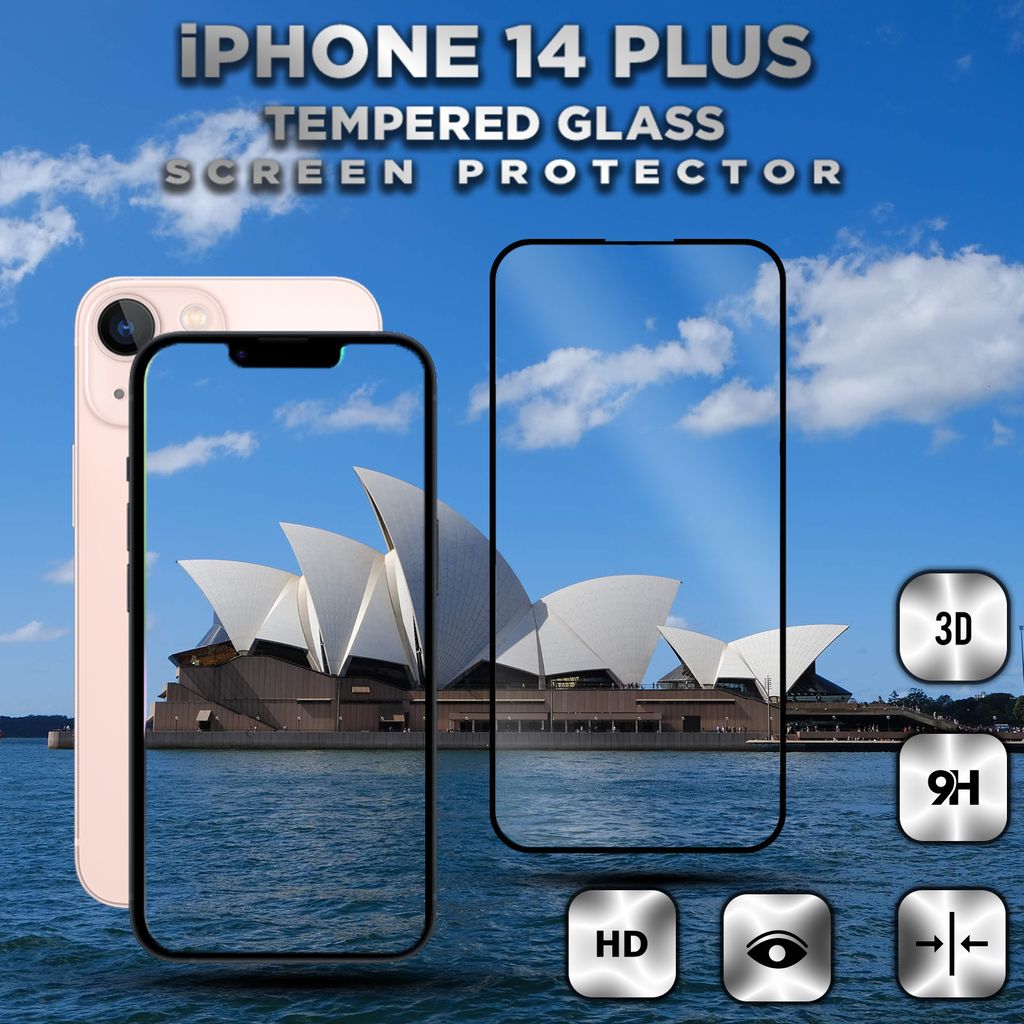 iPhone 14 Plus - Gehärtetes Glas 9H - Hochwertiger 3D-Displayschutz