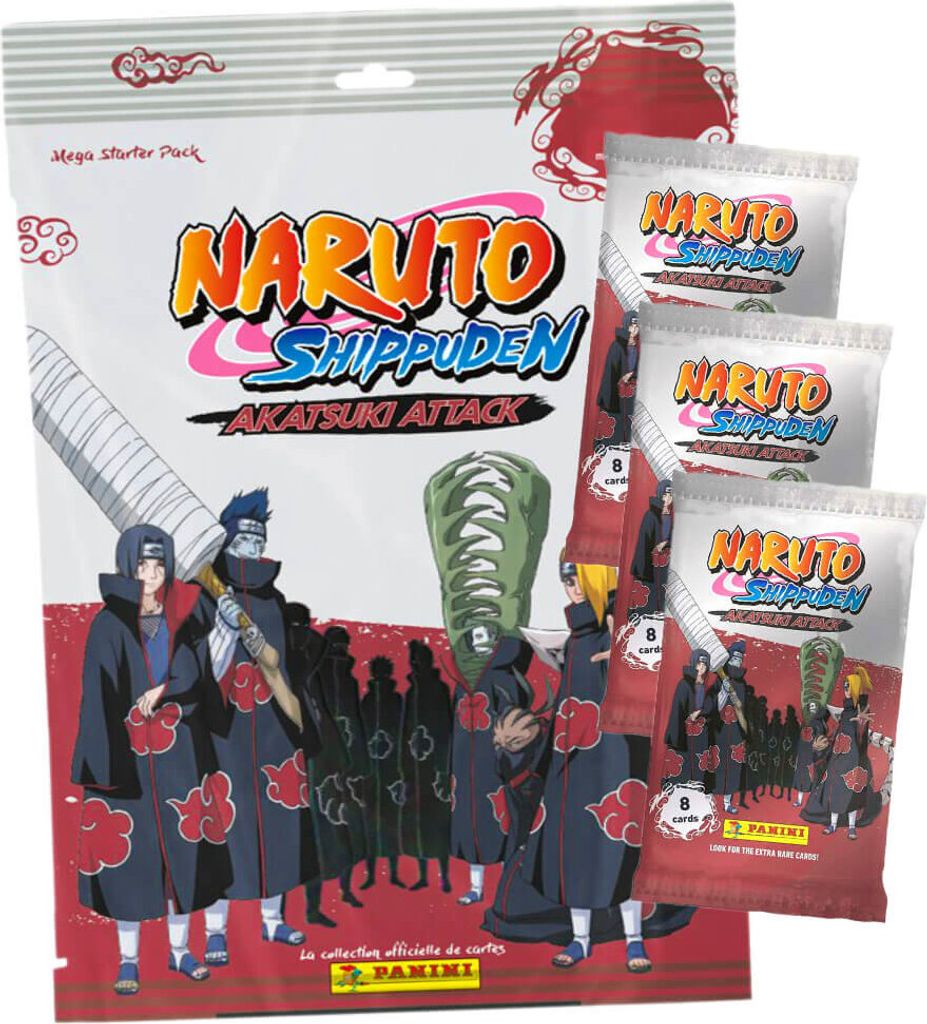 Naruto Shippuden Karten - Akatsuki Attack Trading Cards (2024) - Sammelkarten - 1 Starter + 3 Booster