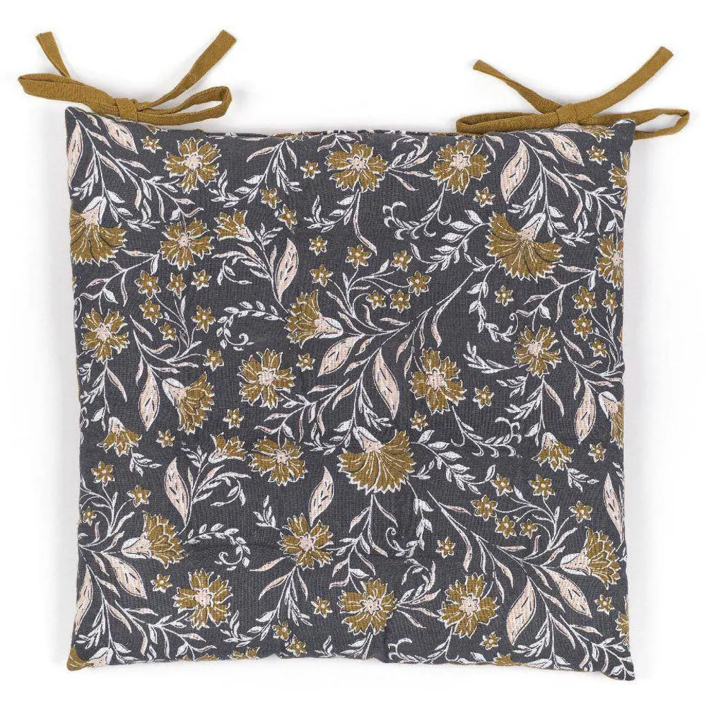 Galette de chaise matelassée Secession en coton naturel pour la cuisine